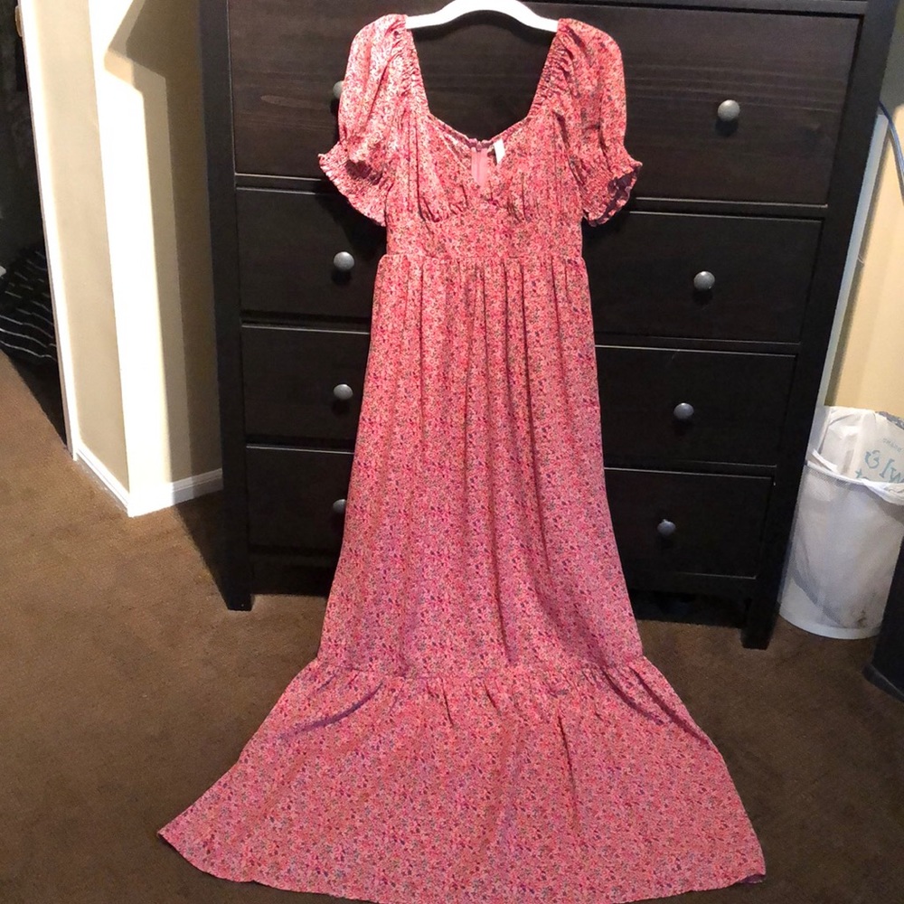 Pink Blush Coral Maxi Dress